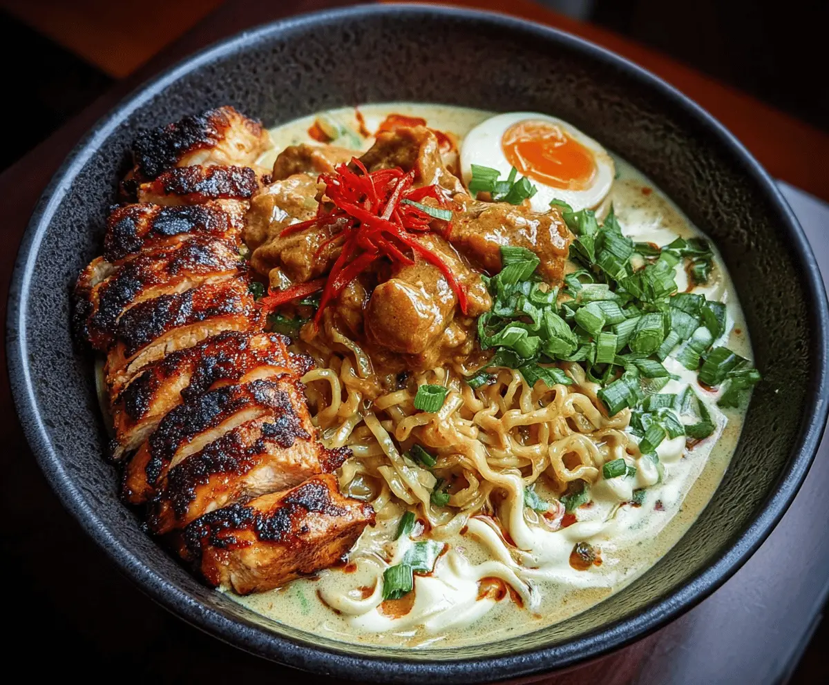 Creamy Garlic Fiery Chicken Ramen Recipe