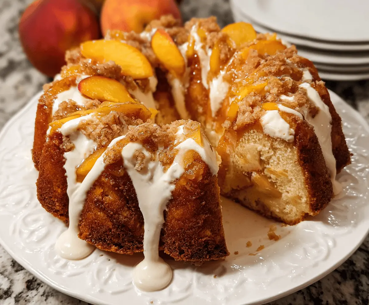 Cream Cheese Peach Cobbler Pound Cake Recipe