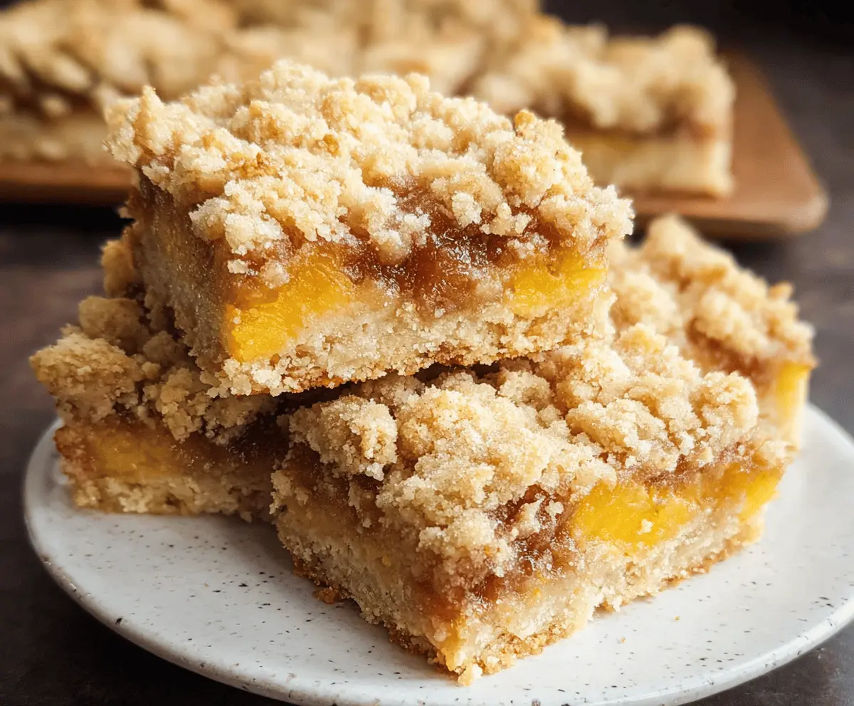 Easy Peach Crumble Bars Recipe