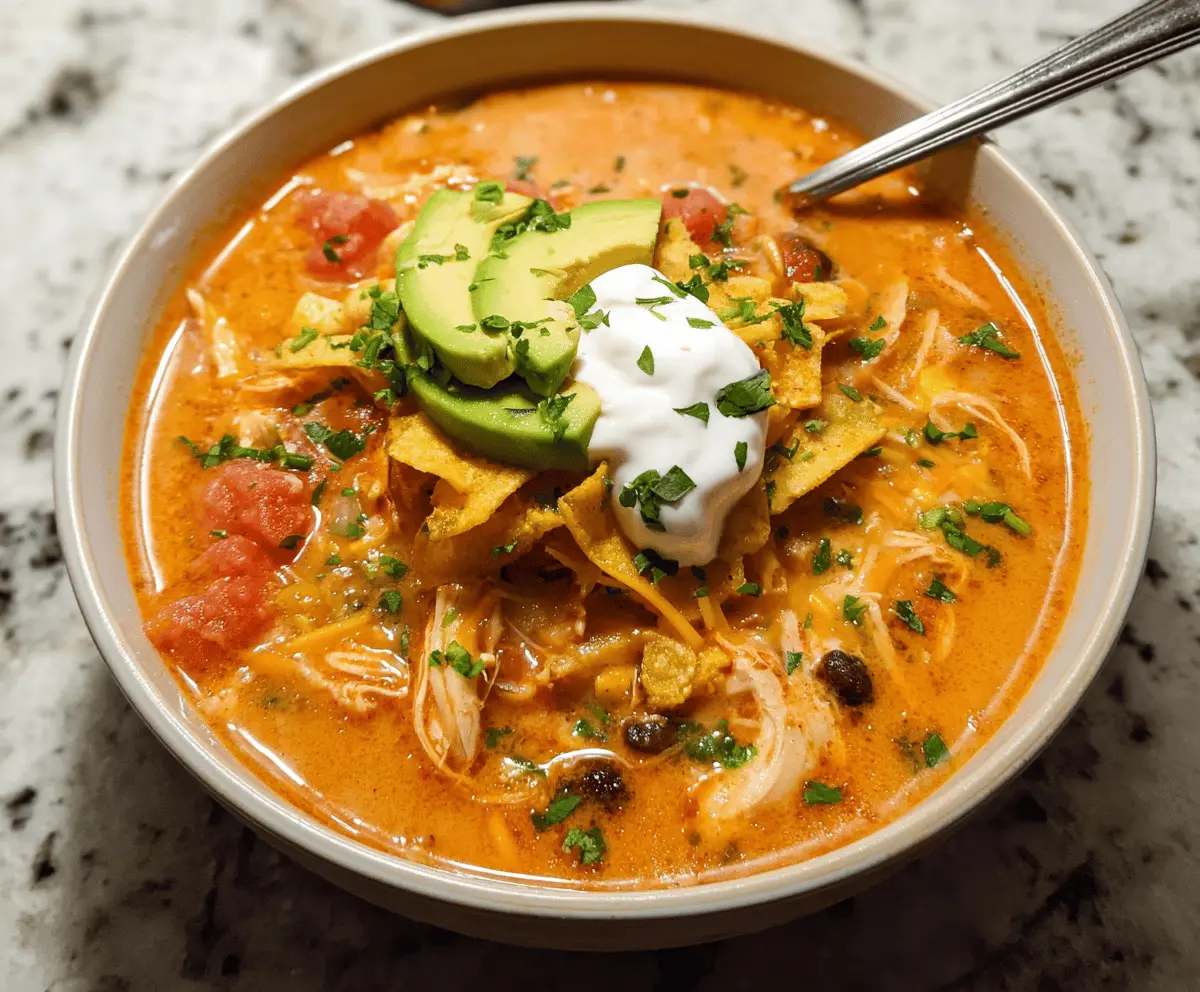 Best Creamy Chicken Tortilla Soup Recipe