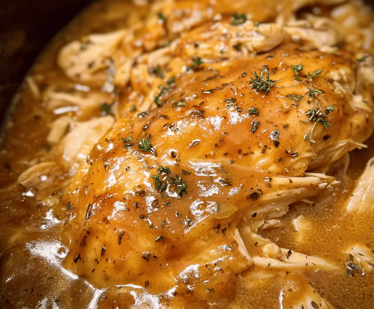 Easy Slow Cooker Chicken and Gravy Recipe
