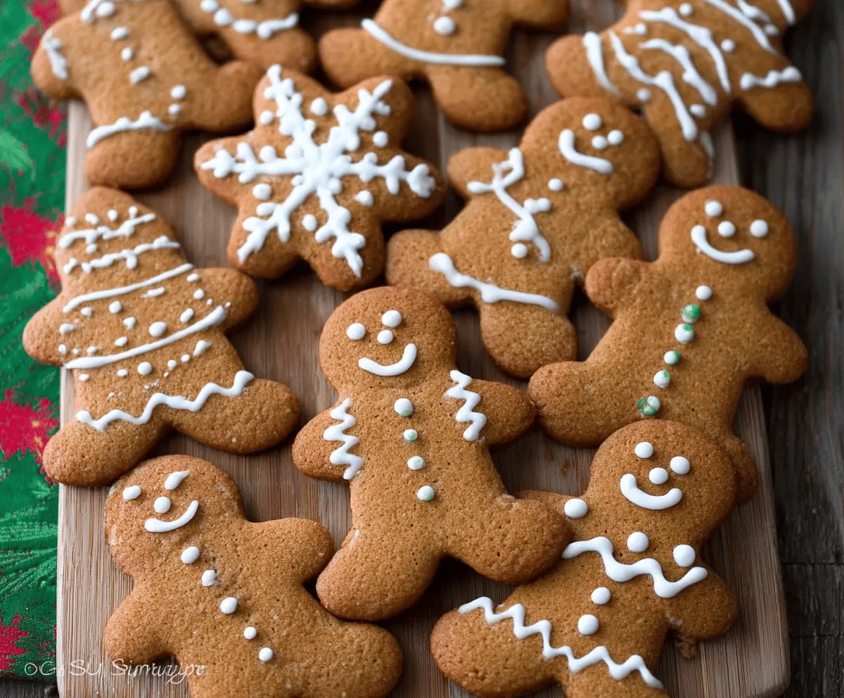 Decorative homemade gingerbread cookies shaped like stars and hearts, decorated with colorful icing and sprinkles for festive holiday treats.