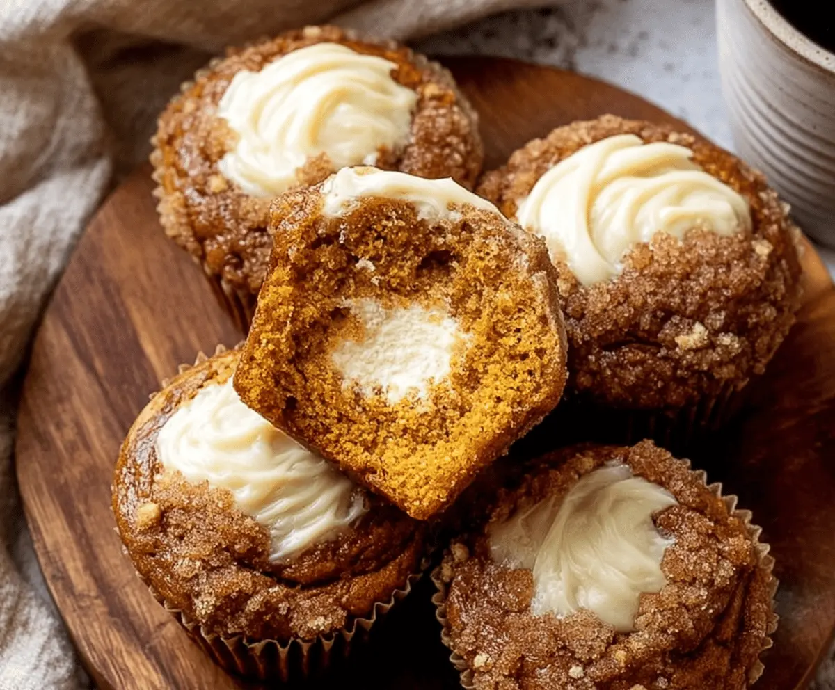 Delicious Starbucks Pumpkin Cream Cheese Muffins with a golden-brown top and creamy filling, perfect for fall-inspired breakfast or snack.